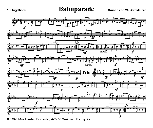 Bahnparade Marsch - Sample sheet music