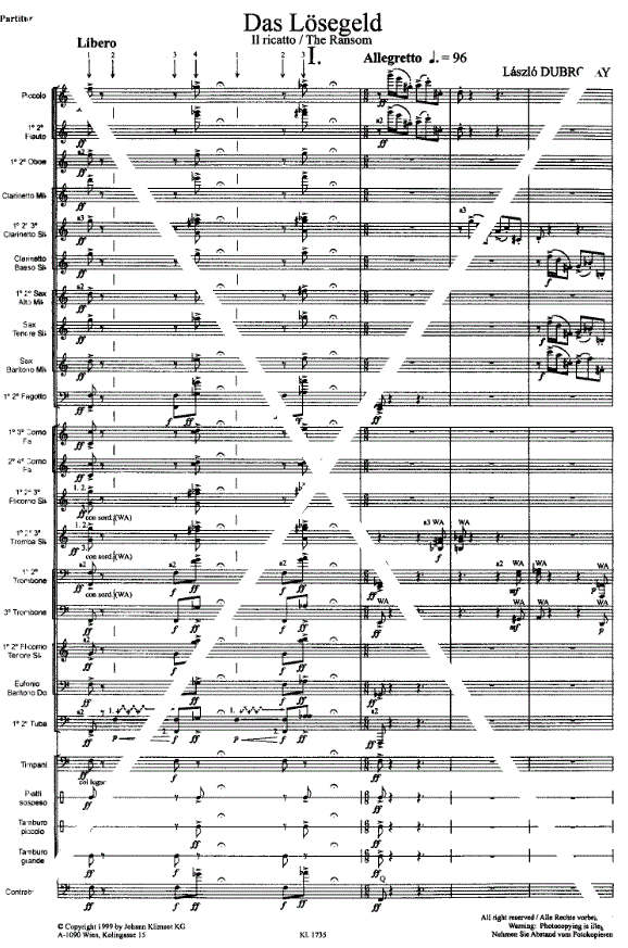 Lösegeld, Das (Ransom, The) - Sample sheet music