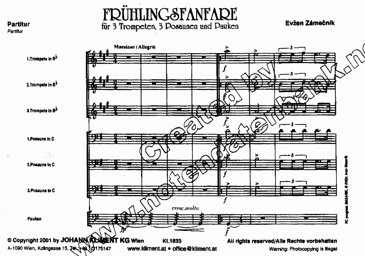 Frühlingsfanfare - Sample sheet music