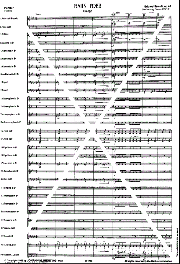 Bahn frei - Sample sheet music