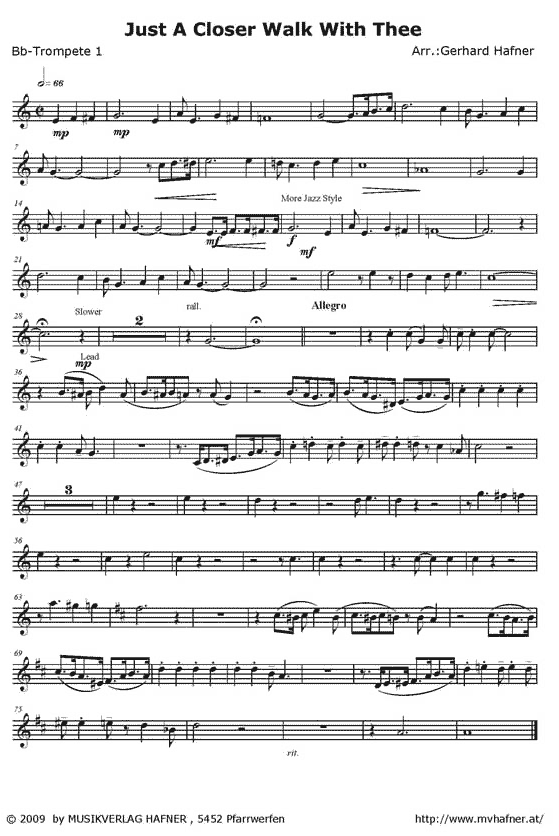 Just A Closer Walk With Thee - Sample sheet music