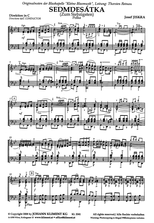 Sedmdesátka (Zum Siebzigsten) - Sample sheet music