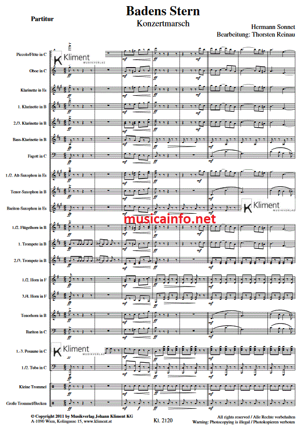 Badens Stern - Sample sheet music