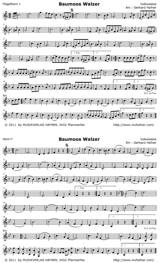 Baumoos Walzer - Sample sheet music