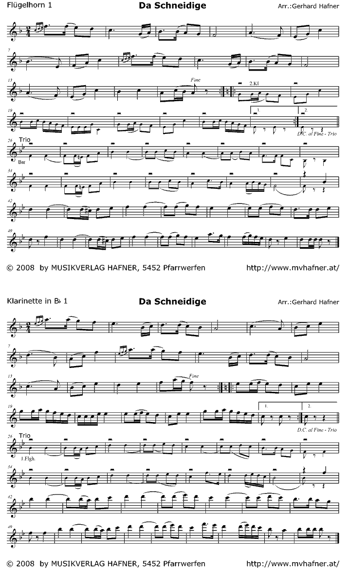 Da Schneidige - Sample sheet music