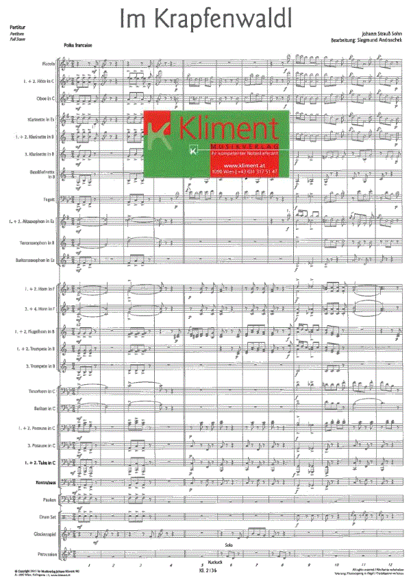 Im Krapfenwaldl - Sample sheet music