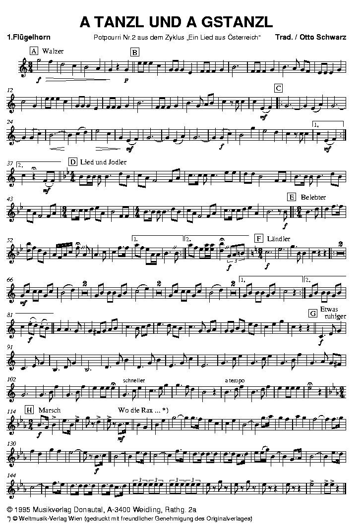 A Tanzl und a Gstanzl - Sample sheet music
