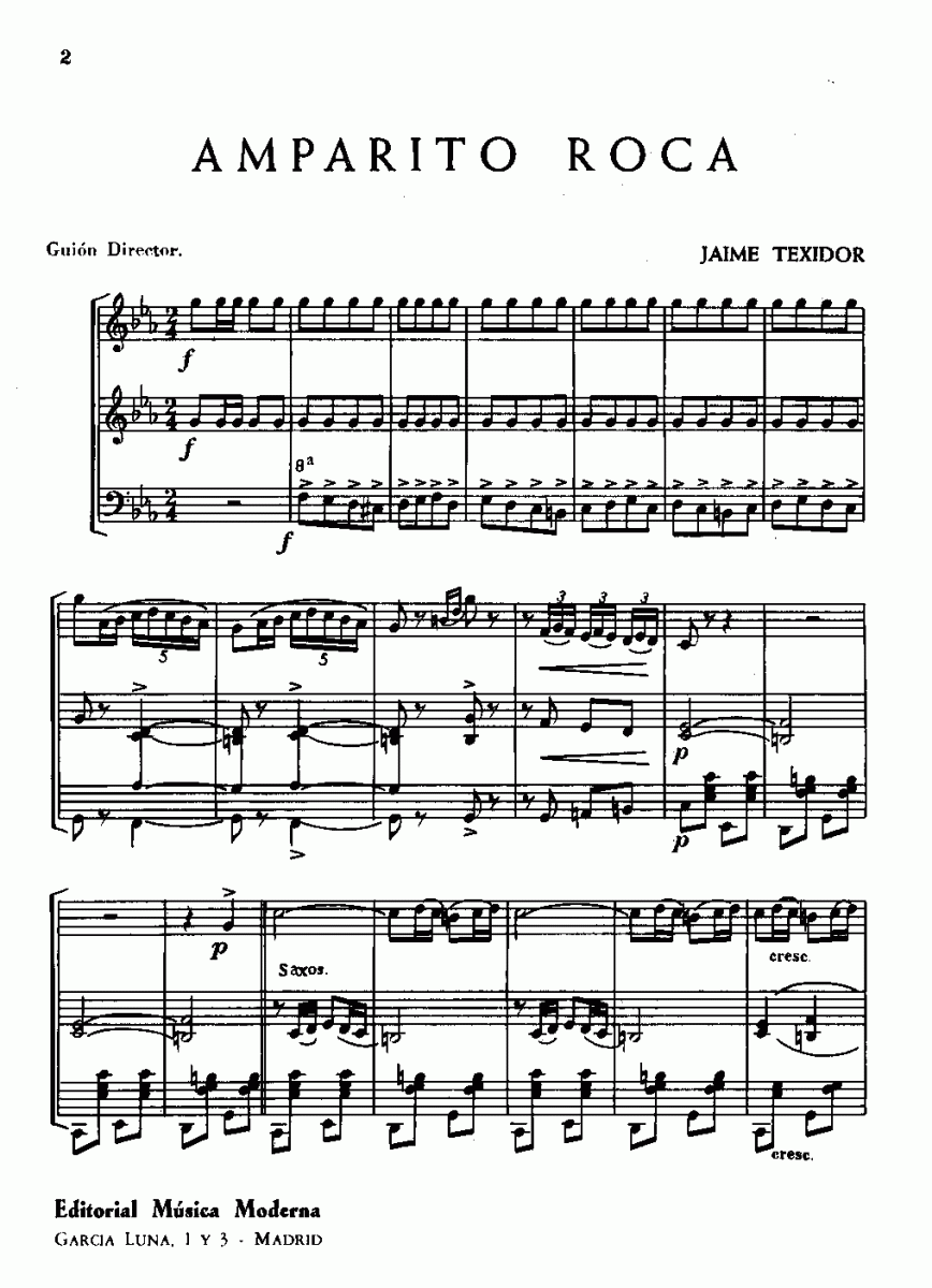Amparito Roca (nur in Spanien lieferbar / available only for Spain) - Sample sheet music