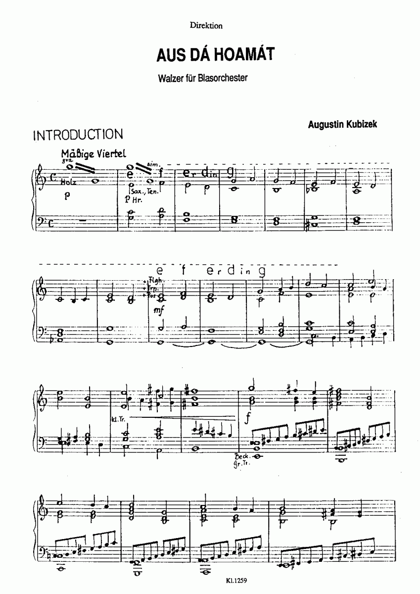 Aus der Hoamat - Sample sheet music