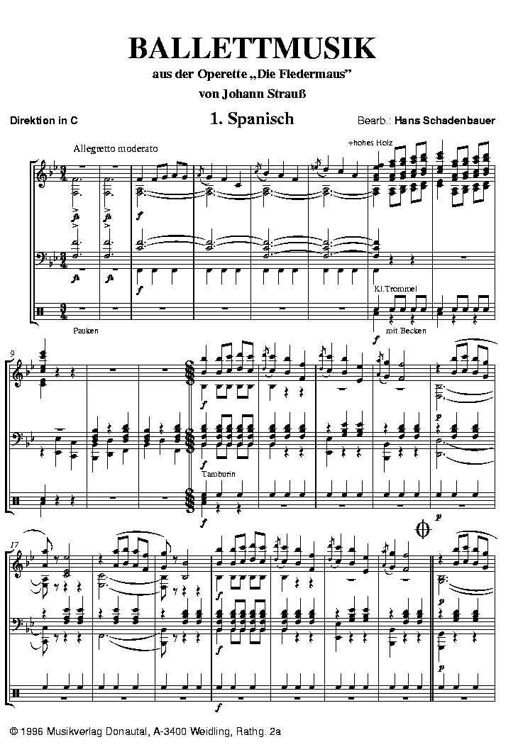 Ballettmusik aus 'Die Fledermaus' - Sample sheet music