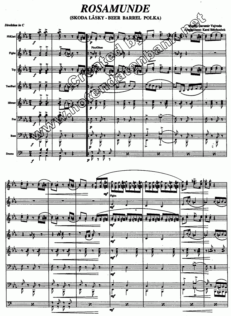 Rosamunde - Sample sheet music