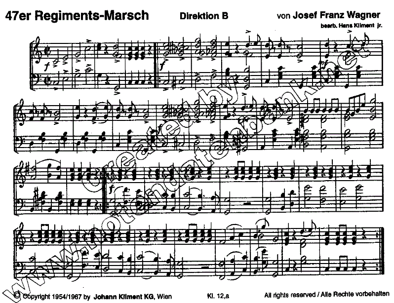 47er Regiments Marsch (La marche du regiment) - Sample sheet music