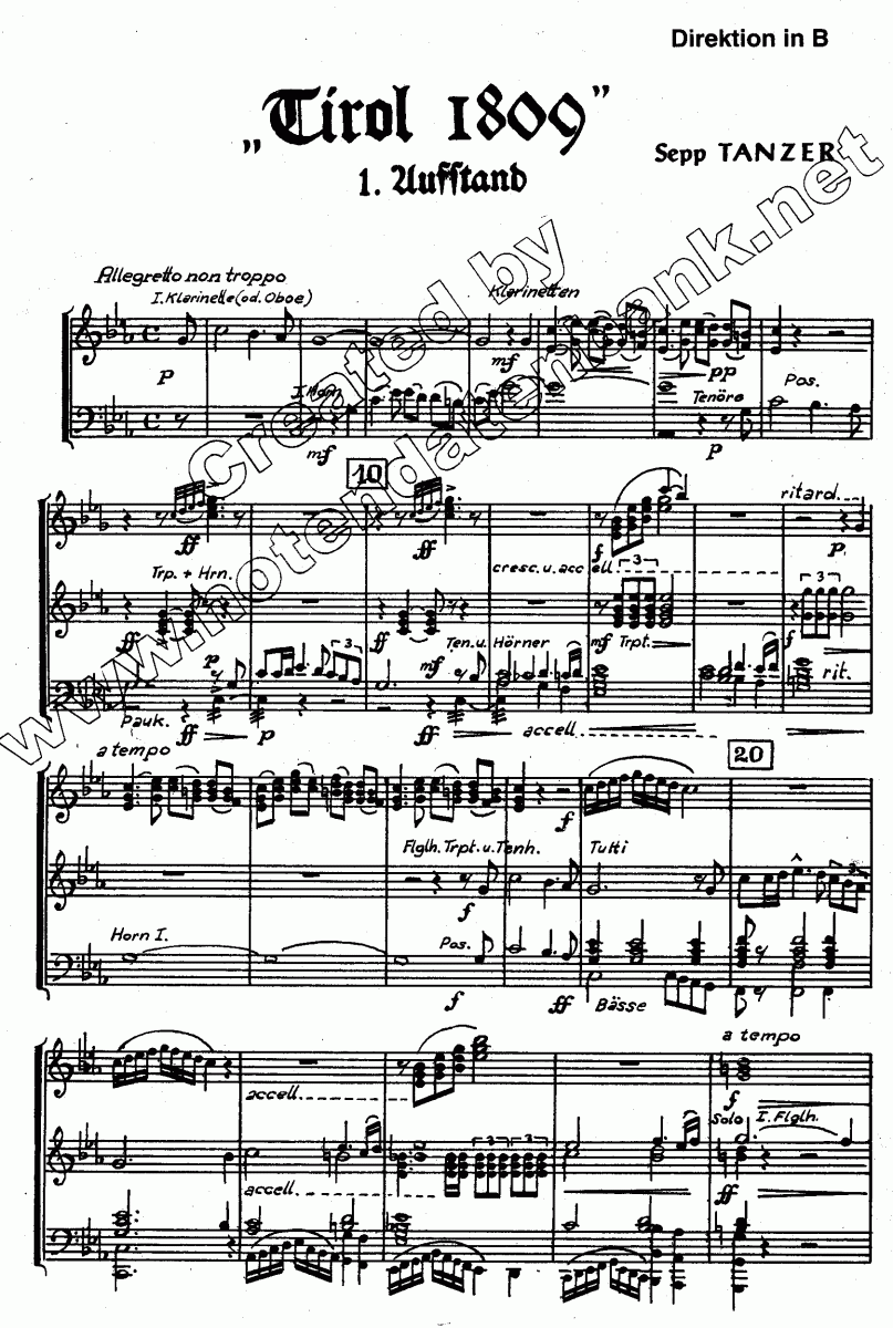 Tirol 1809 (Des-Dur) - Sample sheet music