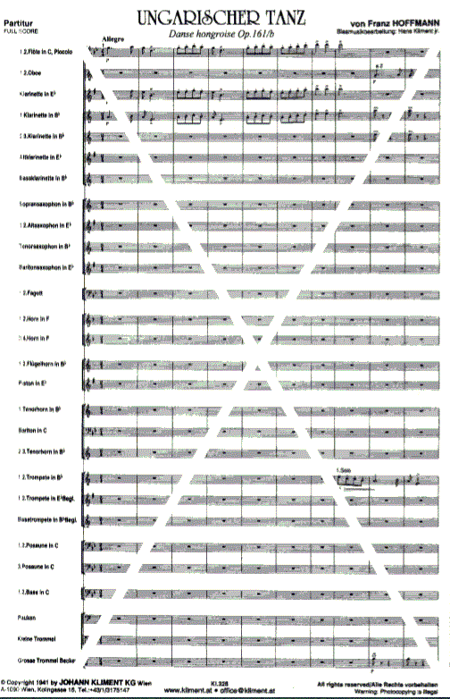 Ungarischer Tanz - Sample sheet music