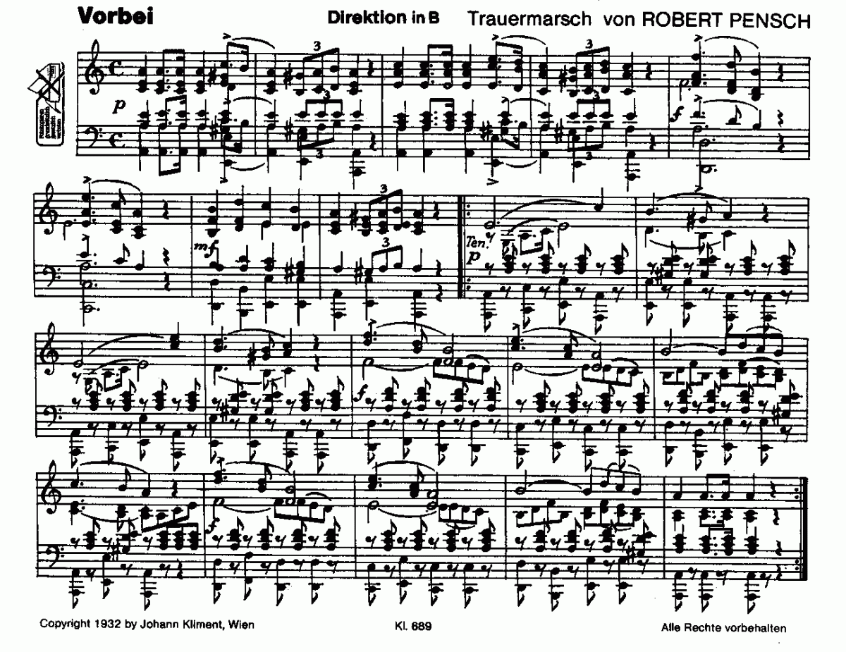 Vorbei - Sample sheet music