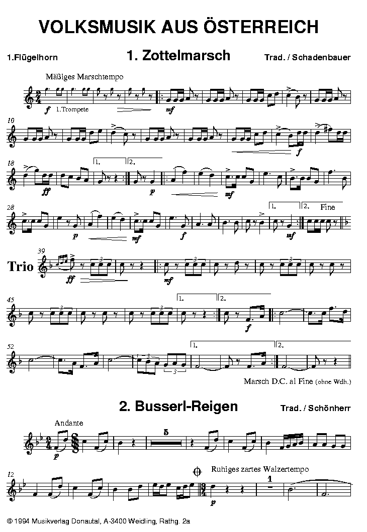 Volksmusik aus Österreich - Sample sheet music