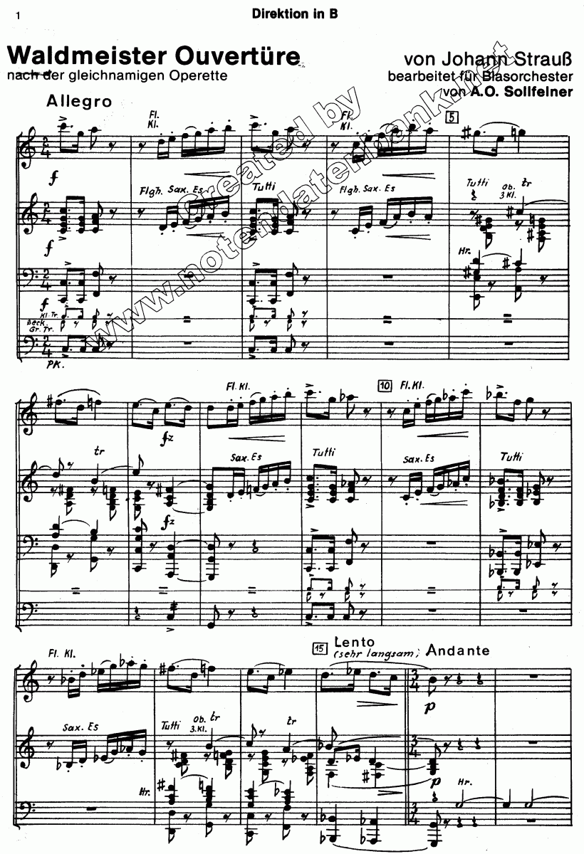 Waldmeister Ouvertüre - Sample sheet music