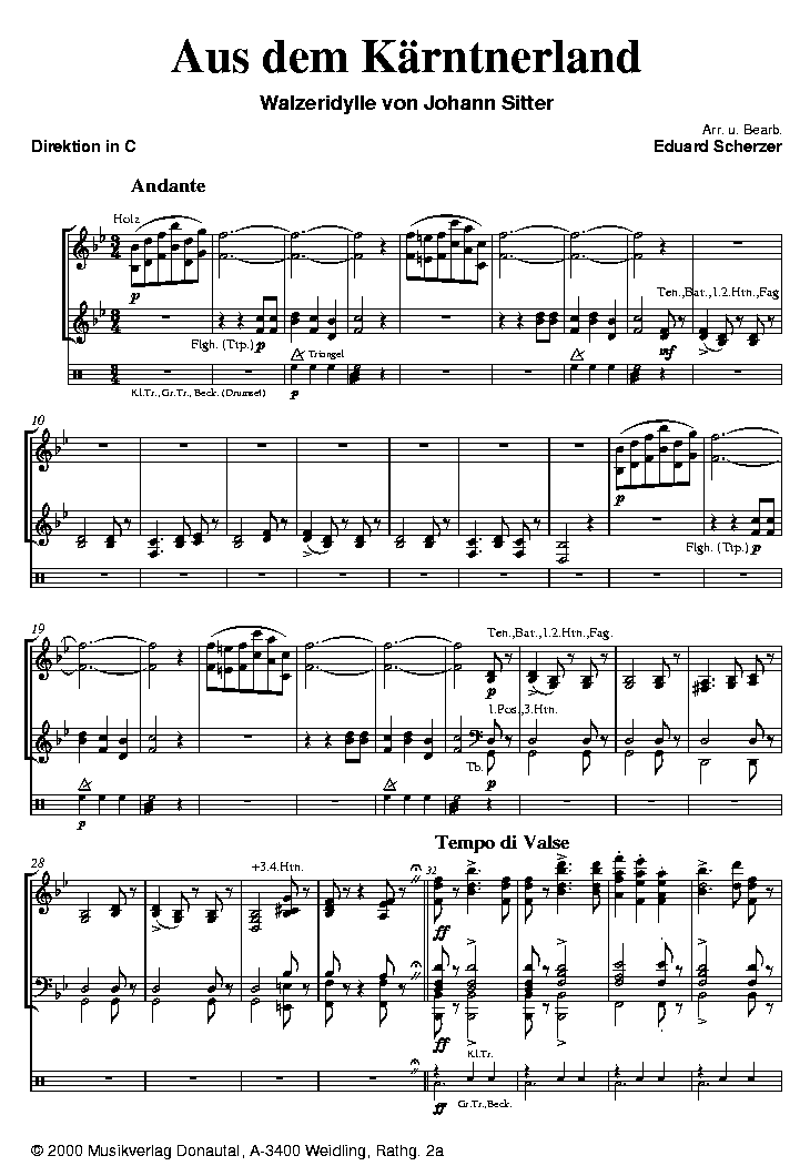 Aus dem Kärntnerland - Sample sheet music